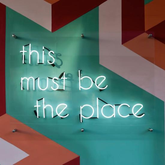 'This must be the place' neon sign