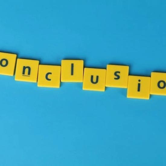 text tiles spelling out 'conclusion'