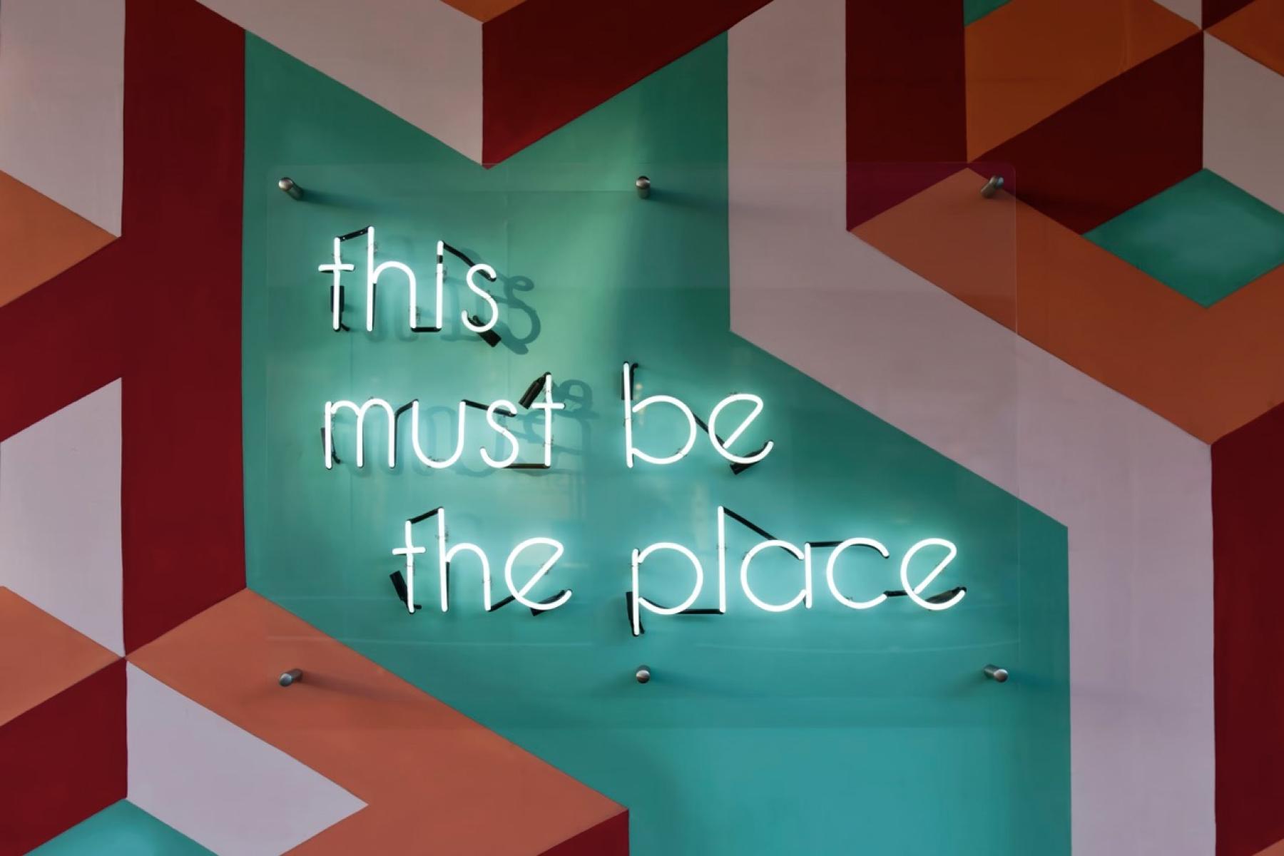 'This must be the place' neon sign