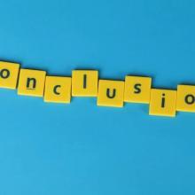 text tiles spelling out 'conclusion'