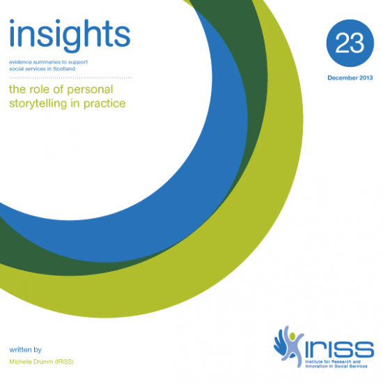 Cover of Iriss Insights 23, The role of personal storytelling in practice