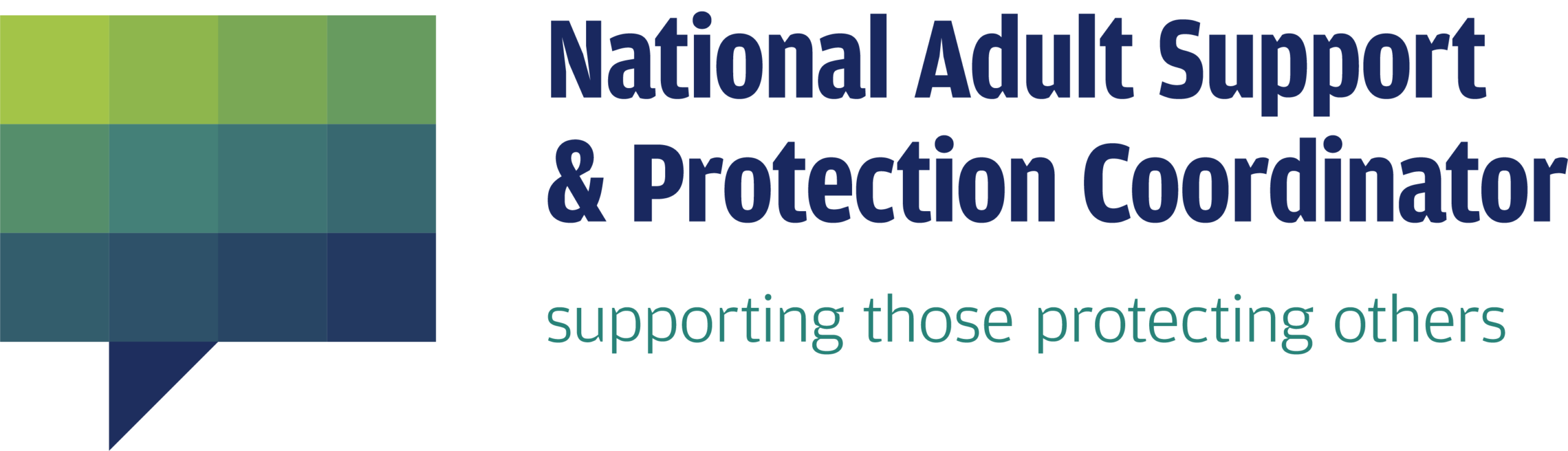 National Adult Support and Protection Coordinator logo, supporting those protecting others